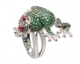 Silver Ring FROG Zirconia