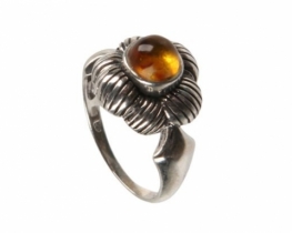 Silver Ring With Amber