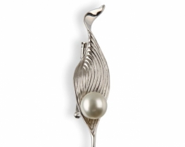 Silver Brooch FLAMINGO