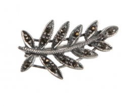 Silver Vintage Brooch Branch with Marcasites