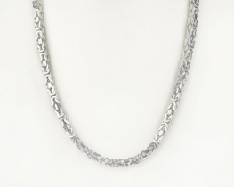 Silver Necklace Royal Knitting Byzantium 5 mm - 55 in 60 cm