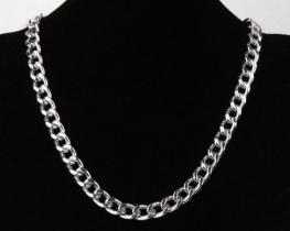 Silver Necklace CURB 3.9 mm - 65 cm