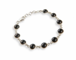 Silver Bracelet BLACK CIRCLES