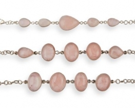 Silver Bracelets ROSE with Rose Quartz