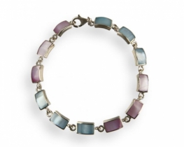 Silver Bracelet PINK - BLUE