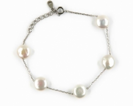 Silver Bracelet with Pearls