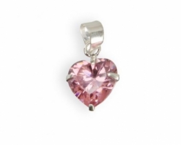 Silver Pendant VITRUS - Pink Heart