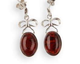 Silver Earrings with Amber HERMES