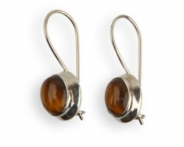 Silver Earrings LEONORA - Tigers Eye