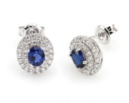 Silver Earrings LOVE BLUE MISS with Blue Saphirre and Zircons