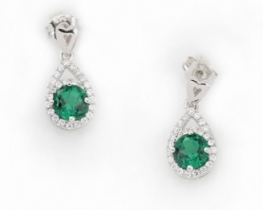 Silver Earrings EMERALD