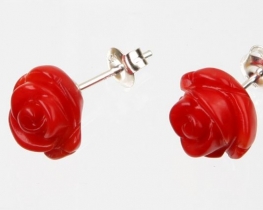 Silver Earrings - Bamboo Rose