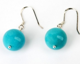 Silver Earrings Turquoise 12 mm