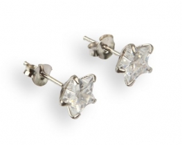 Silver Earrings STAR 8 mm
