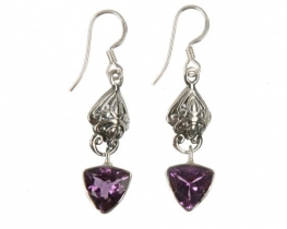 Silver Earrings Amethyst ORIENT