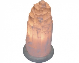 White Selenite Lamp 20 x 9 cm