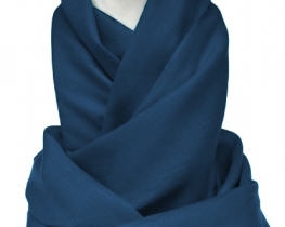 PURE CASHMERE SCARF - dark blue