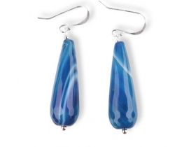 Silver Earrings Agate MALIBU DREAM