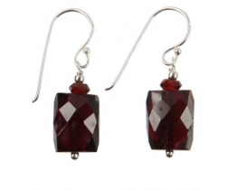 Silver Garnet Earrings ALEA