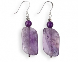 Silver Earrings Amethyst TWIST 