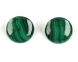 Malachite Earrings 20 & 25 mm - Clip patent 