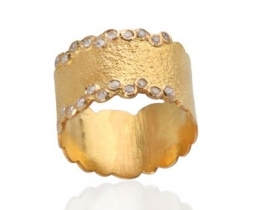 Unikaten zlat prstan MAGMA z diamanti