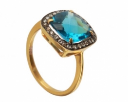 Viktorijanski prstan LOVE BLUE 10 x 10 mm