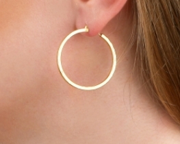 Silver Hoop Earrings MY DREAM 33 mm