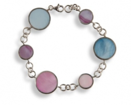 Bracelet Mother of Pearl in Pink & Blue