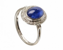 Golden Ring BLUE VELVET with Blue Sapphire