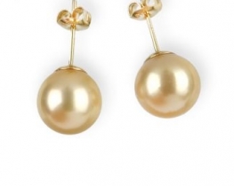 Gold Pearl Earrings Juliette 11 mm