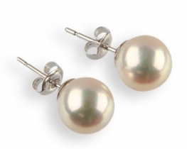Gold Earrings with AKOYA Pearls 9mm