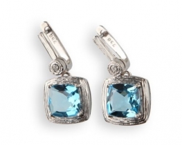 Gold Earrings With Blue Topaz NEA