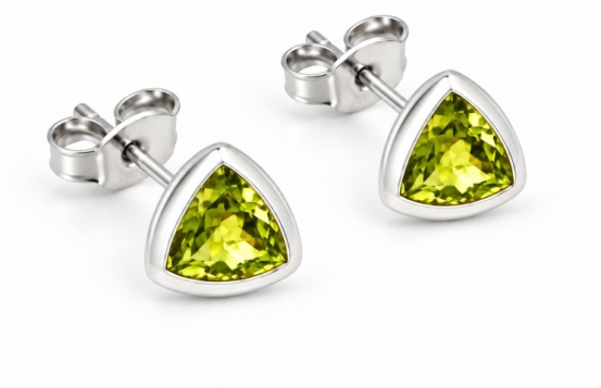 Srebrni uhani Peridot Iskrica