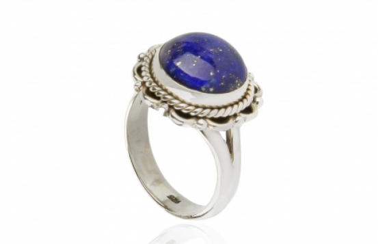 Srebrn prstan Lapis Orient 12 mm