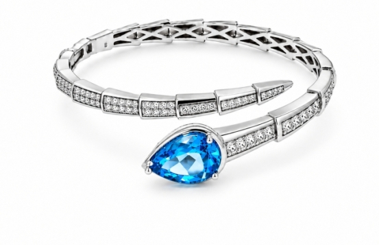 Silver Blue Topaz Bracelet SERPENTI