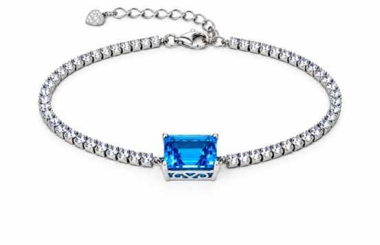 Blue Topaz Silver Bracelet PROMENADE