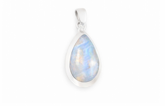Silver Pendant Moonstone Teardrop