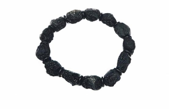 Tektite & Obsidian Elastic Bracelet - Unisex