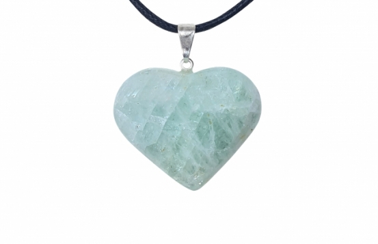 Akvamarin obesek SRCE 22 mm 