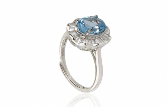 Ring LB Blue topaz Baguette