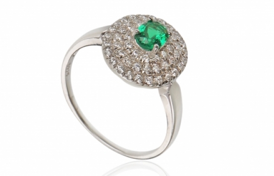 Prstan Love Beam Glamour - smaragd s cirkoni