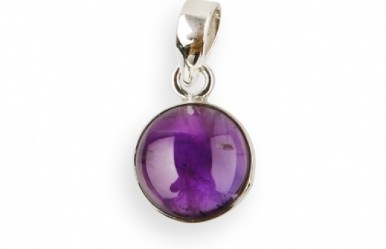 Silver Pendant Amethyst Orbis