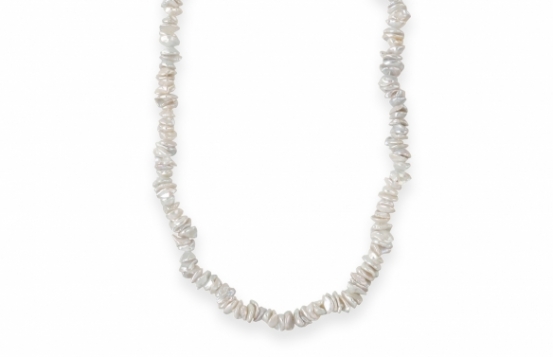 Pearl Necklace Silver Gloss - Keishi Pearls AA