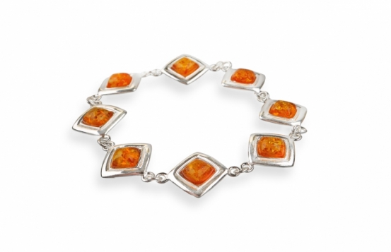 Jantar srebrna zapestnica KIARA 