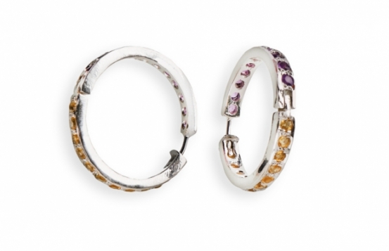 Srebrni uhani rinke GIPSY DUET 30 mm