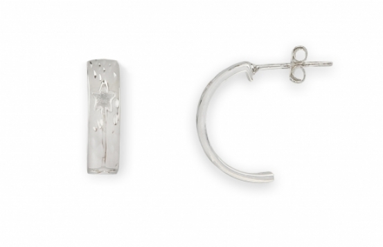 Silver Earrings Milky Star