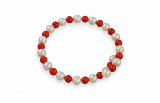 Biserna zapestnica s koralami