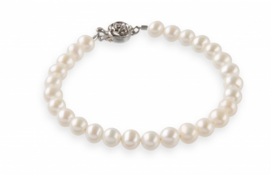 Pearl Bracelet Silver Rose