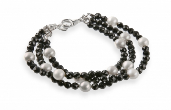 Three-row Pearls & Spinels Bracelet